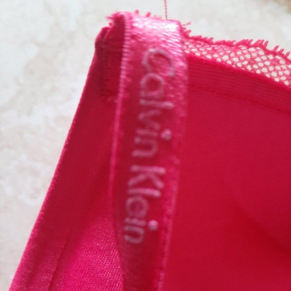 Calvin Klein Hot Pink Lace Push up Bra 32B - Picture 5 of 5